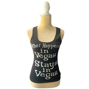 Chelona What Happens In Vegas Stays In Vegas Black Tank Top Size L